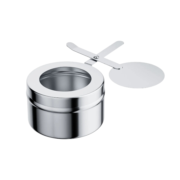 TINANA Stainless Steel Chafing Dish Fuel Holder with Lid, Chafing Dish Wick Fuel and Canned Heat from Outside for Buffets, BBQs, and Catering Events