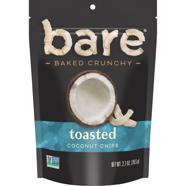 Bare Non-GMO Baked Crunchy Coconut Chips Toasted -- 2.7 oz Pack of 3