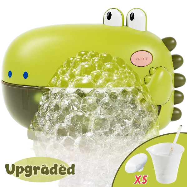 Lehoo Castle Bath Toys, Bath Bubble Machine for Toddlers, Dinosaur Bathtub Toy, Bubble Maker with 12 Songs, Bath Time Shower Bathroom Wall Toy for Boys and Girls